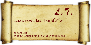 Lazarovits Teréz névjegykártya