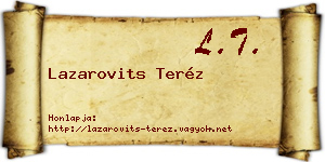 Lazarovits Teréz névjegykártya